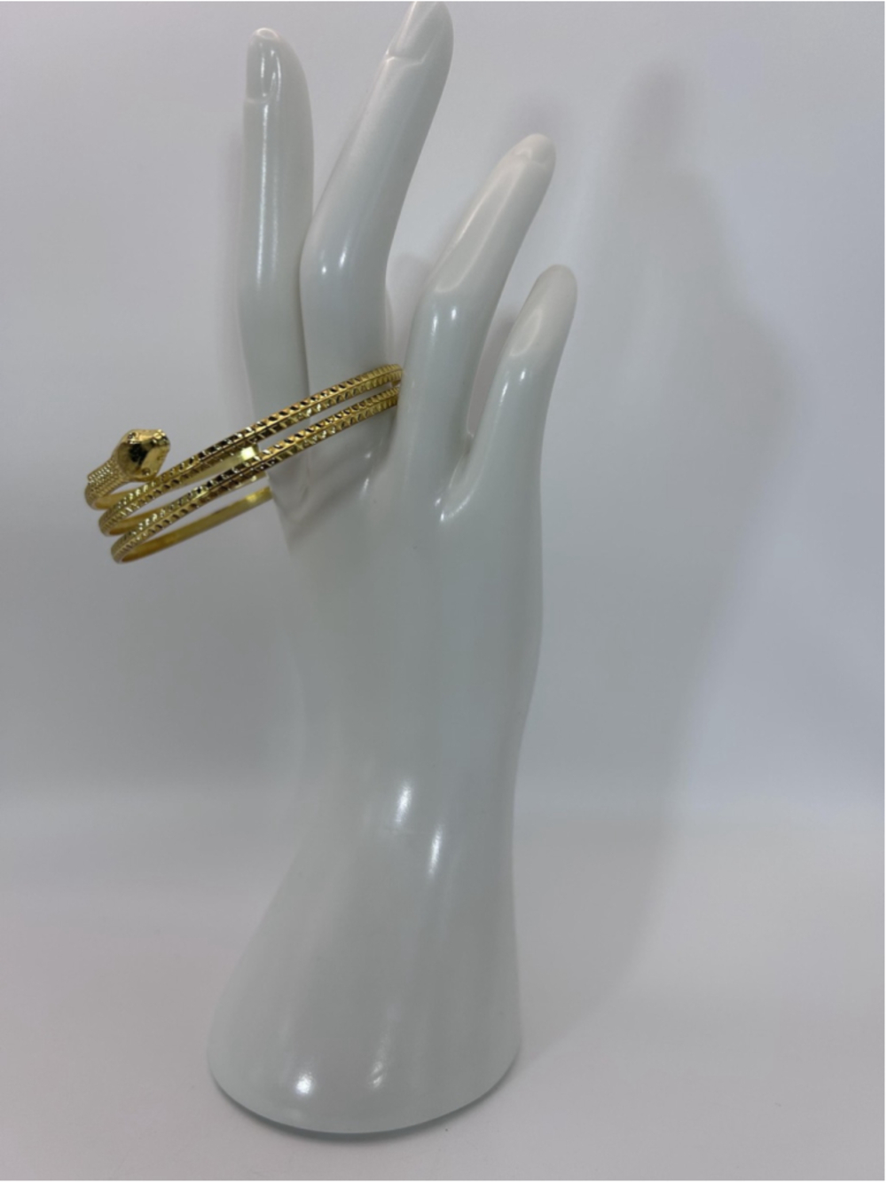 Bracelet Gold Tone Snake Wrap Bangle Textured Hook Womens Fashion Jewelry
